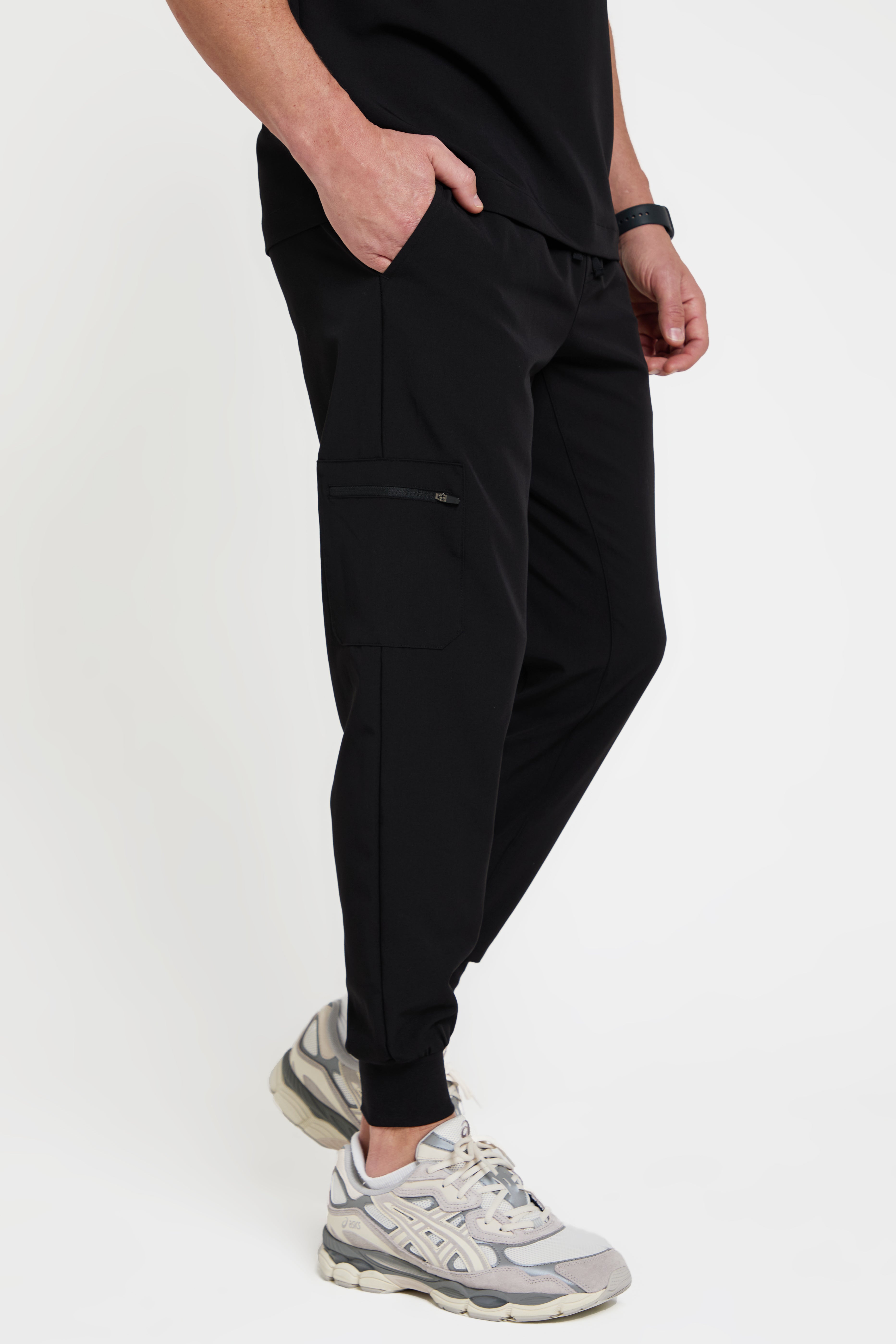 Men's Black Jogger Scrub Pants