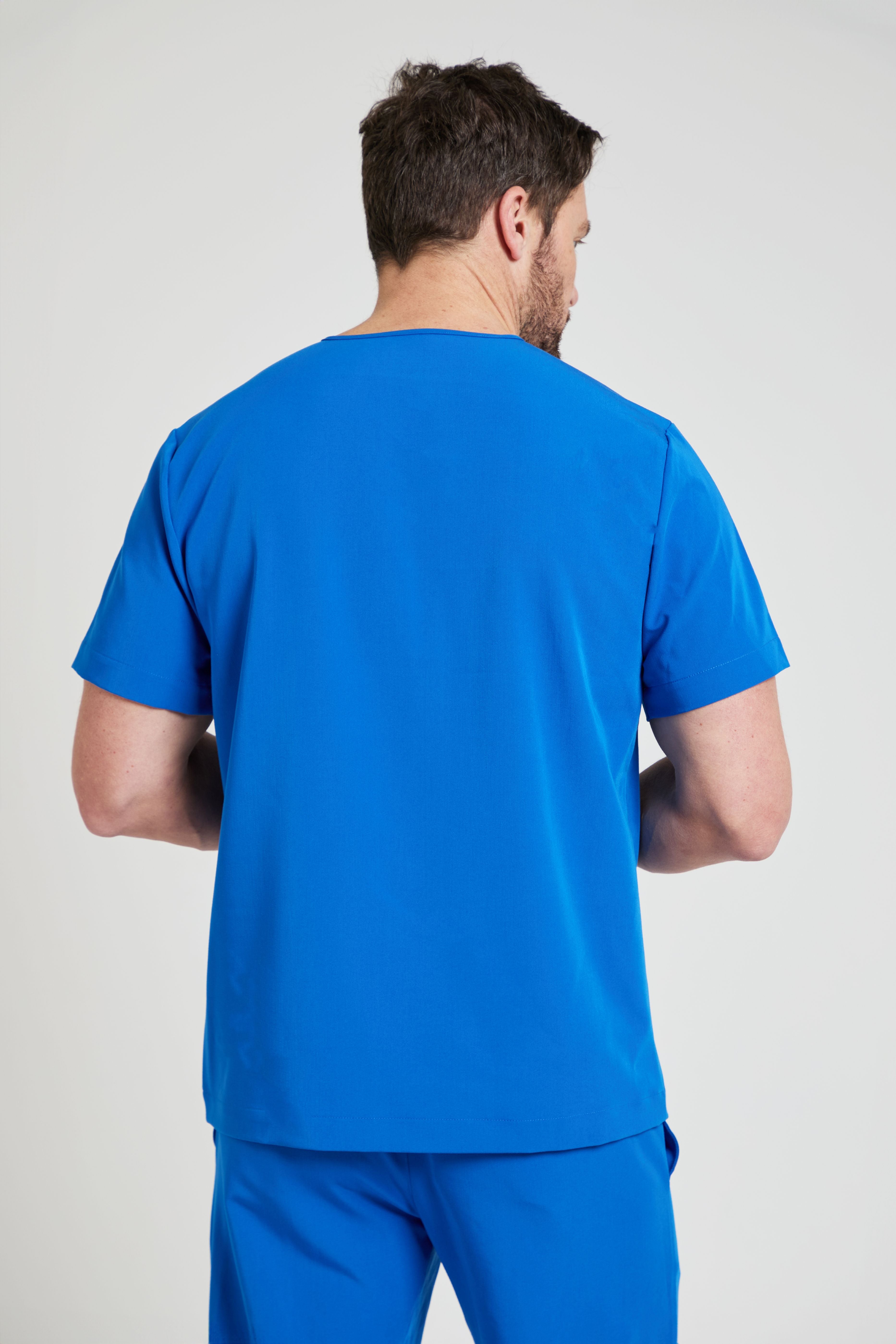 Men's Royal Blue Three Pocket Scrub Top