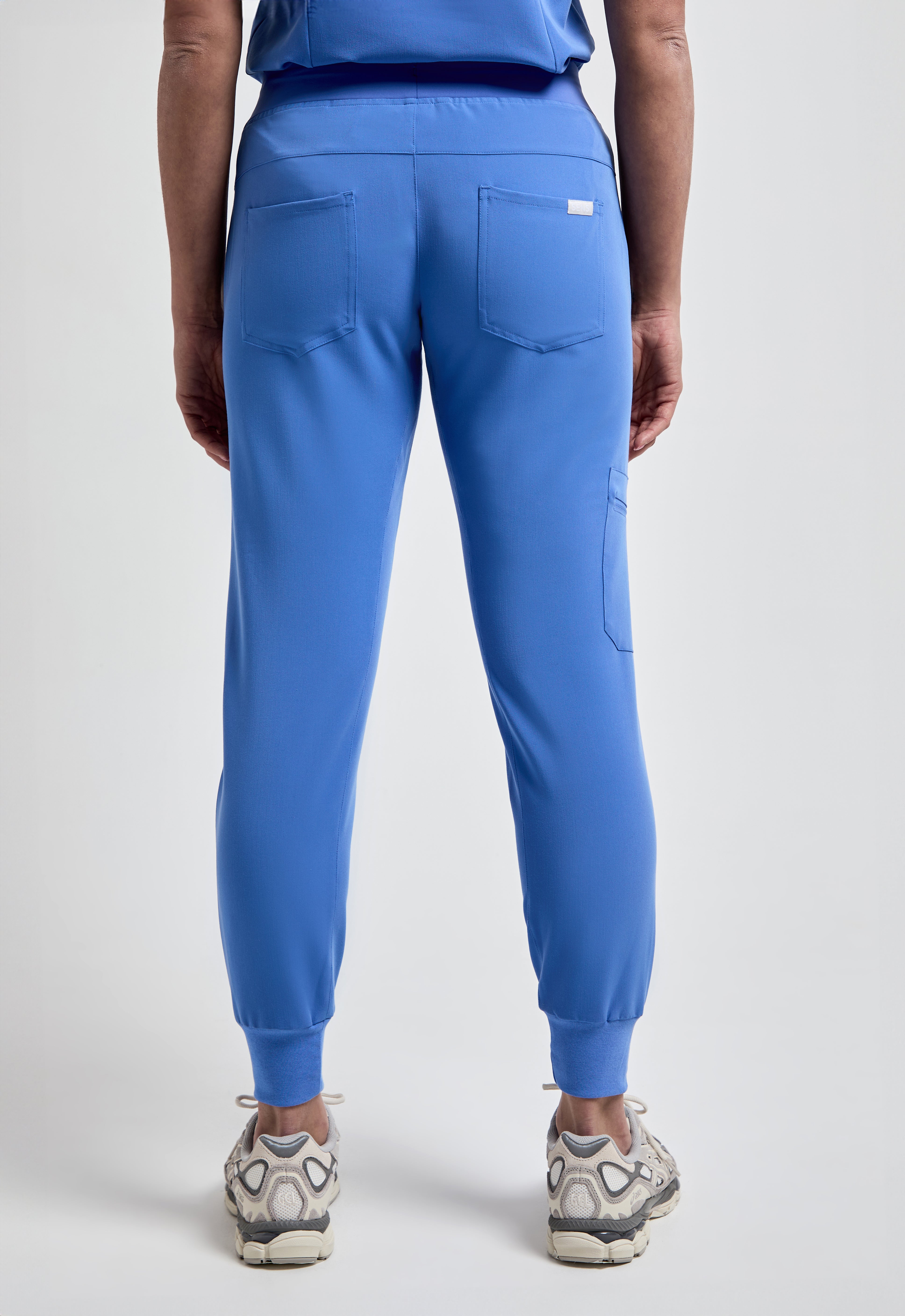 Women's Petite Ceil Blue Jogger Scrub Pants