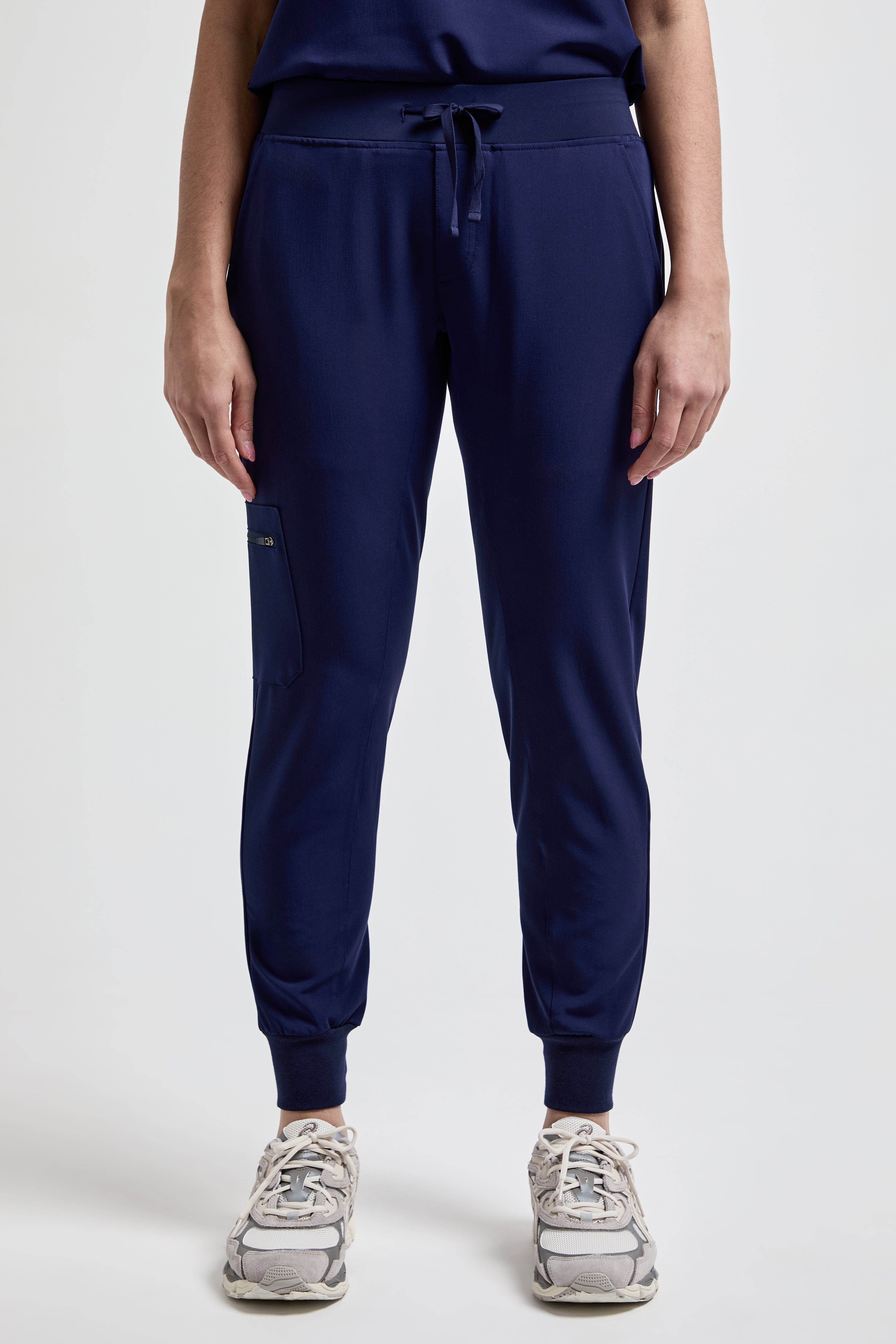 Women's Petite Navy Jogger Scrub Pants