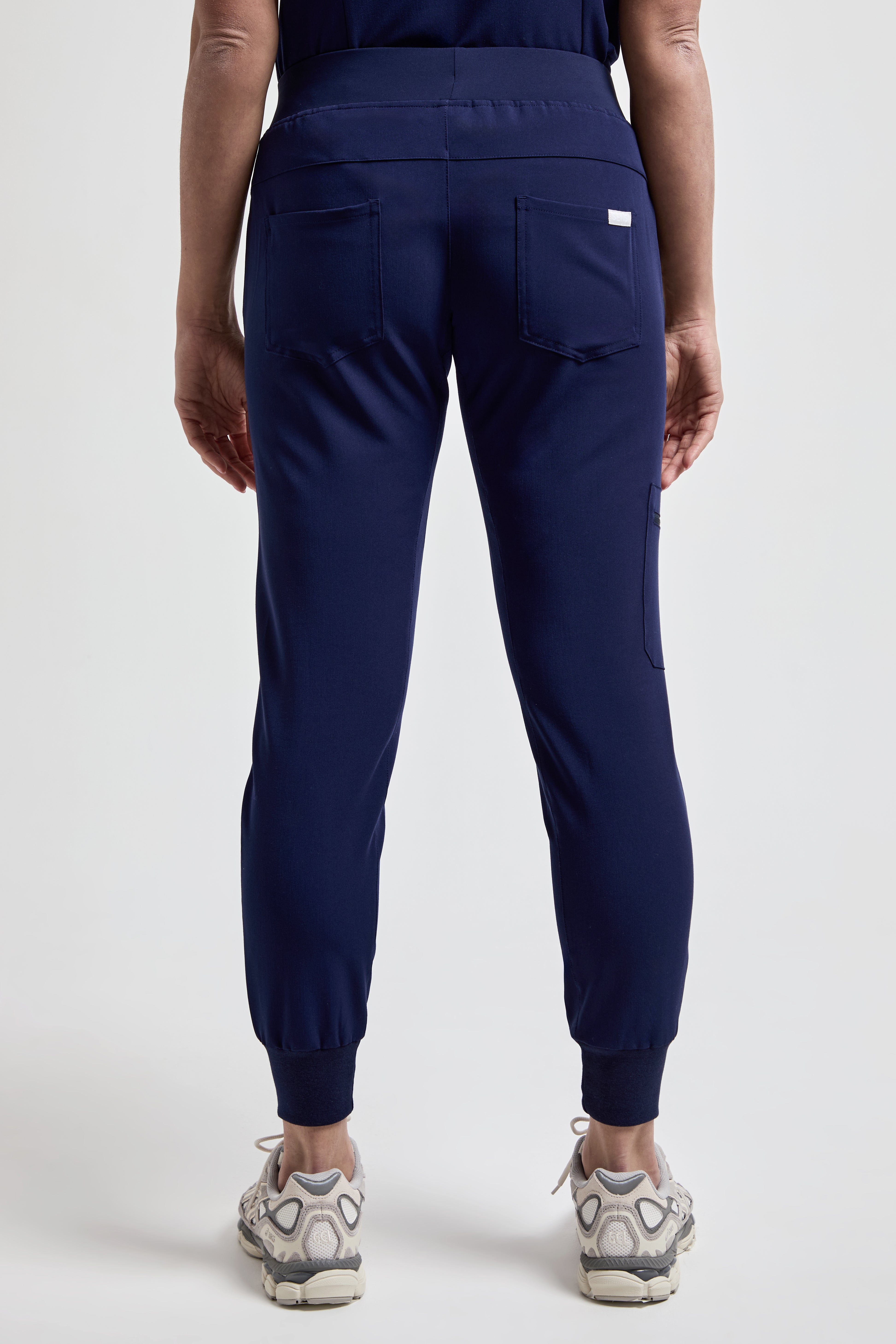 Women's Petite Navy Jogger Scrub Pants