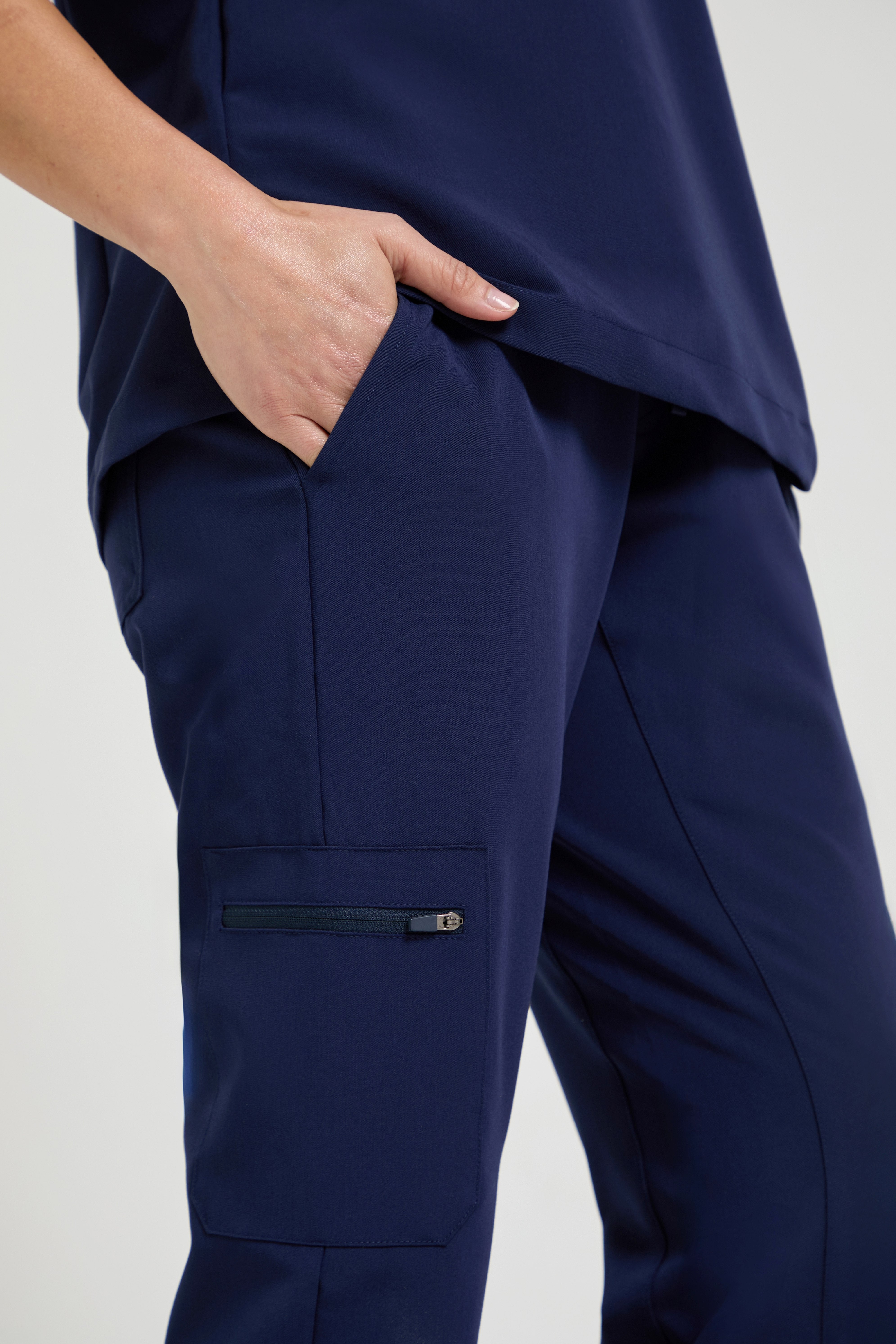 Women's Petite Navy Jogger Scrub Pants