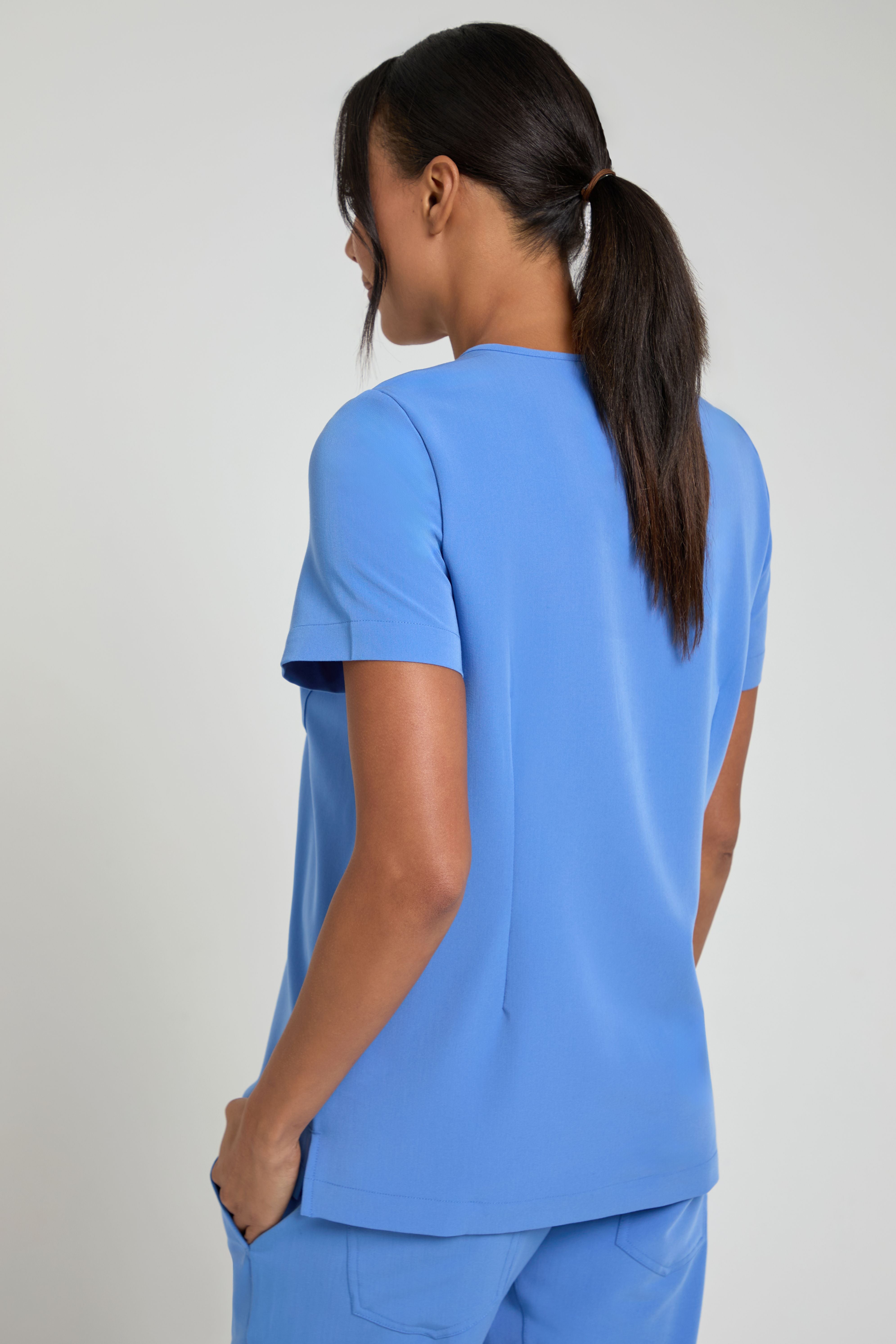 Women's One Pocket Scrub Top in Ceil Blue