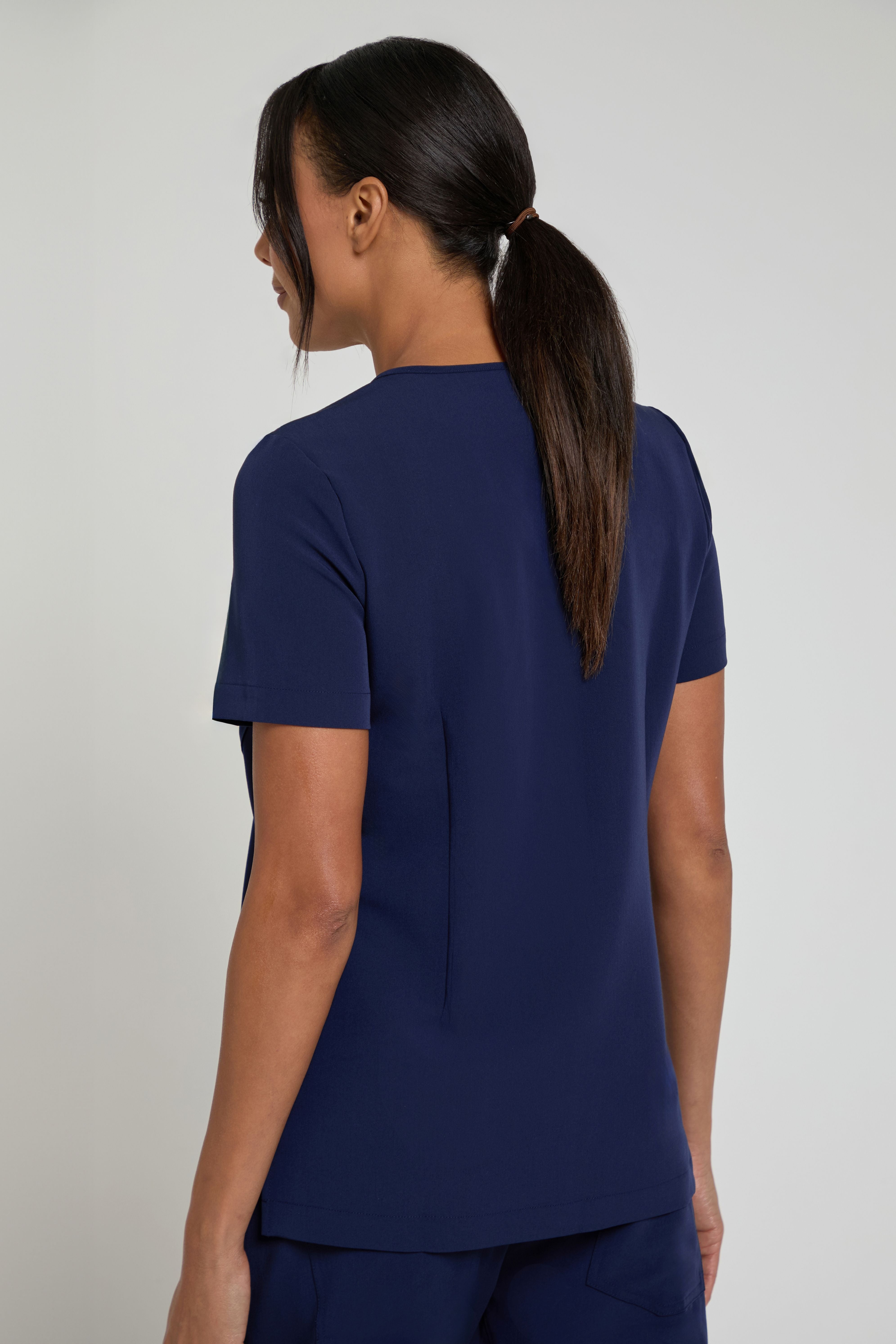 Women's Navy One Pocket Scrub Top